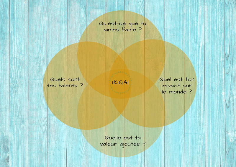 dessin et description de l'ikigai