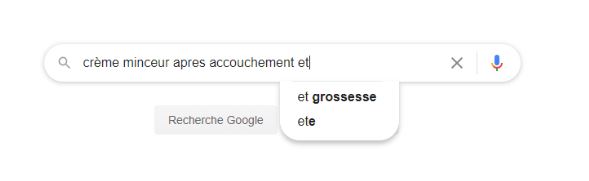 recherche des mots clés cibles